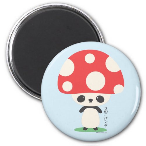 Cute Kawaii Japanese Kinoko Mushroom Panda Magnet