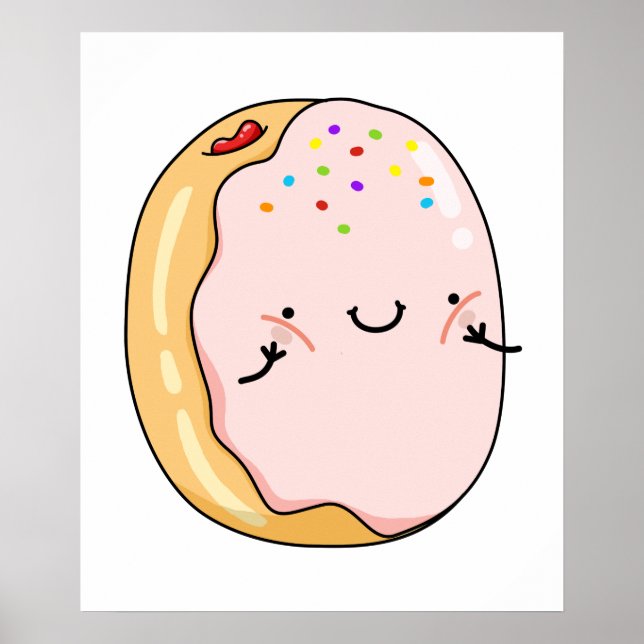 Cute Kawaii Jelly Donut Poster (Front)
