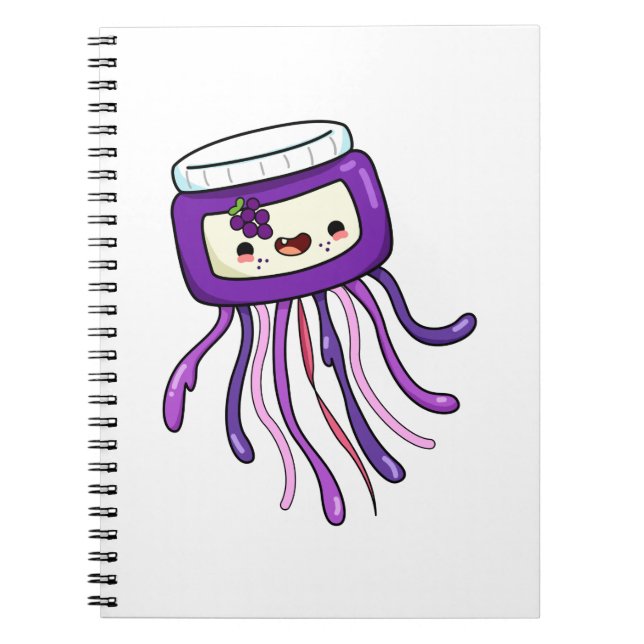 Cute Kawaii Jellyfish Notebook (Front)