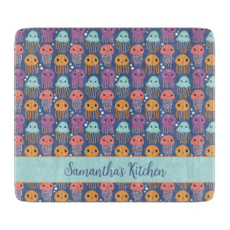 Cute Kawaii Jellyfish Personalized Cutting Board