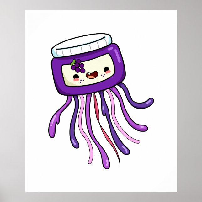 Cute Kawaii Jellyfish Poster (Front)