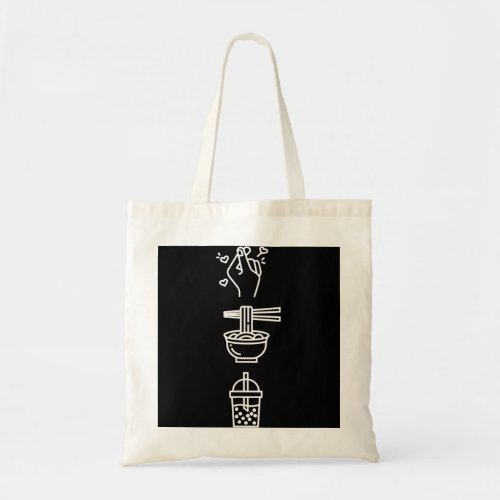 Cute Kawaii K_Pop Ramen Boba Bubble Tea K_Drama Lo Tote Bag