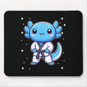 Cute Kawaii Karate Axolotl Martial Arts Mouse Pad