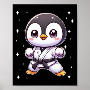 Cute Kawaii Karate Penguin Martial Arts 1 Poster