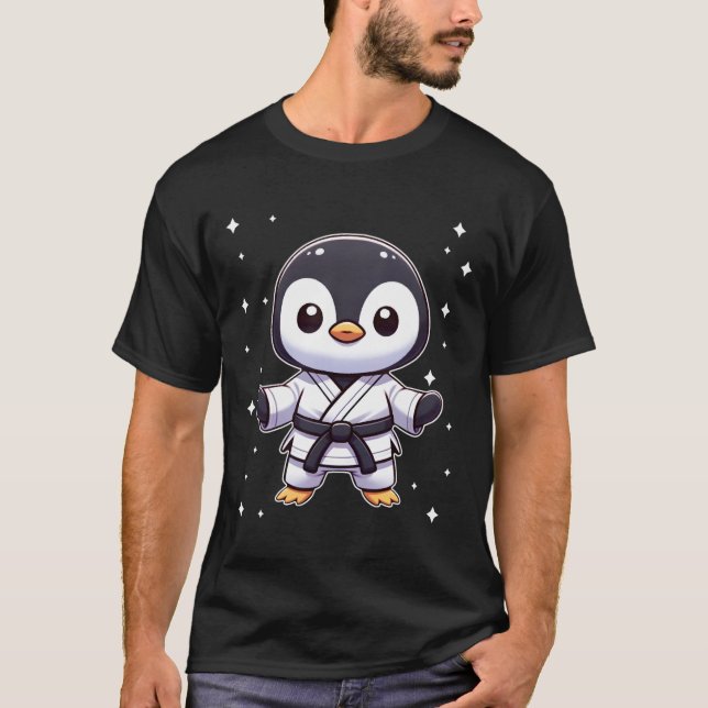 Cute Kawaii Karate Penguin Martial Arts  T-Shirt (Front)