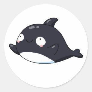 Cute Kawaii Killer Whale Classic Round Sticker