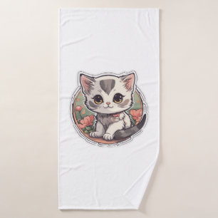 Cute Kawaii Kitten Bath Towel