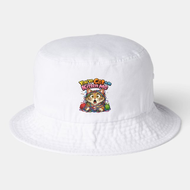 Cute Kawaii Kitten Cat  Bucket Hat (Front)