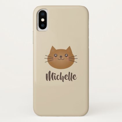 Cute Kawaii Kitten Cat Lover Whimsical Monogram iPhone Case