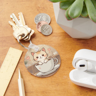 Cute Kawaii Kitten Keychain   keyring-gift idea 