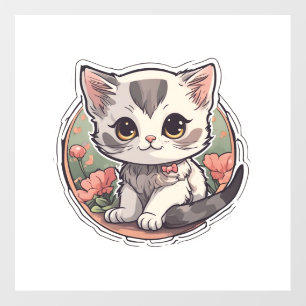 Cute Kawaii Kitten   Wall Decal