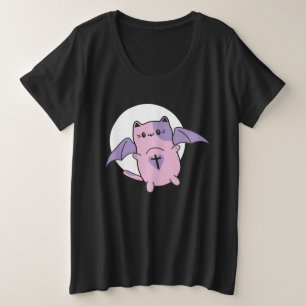 Cute Kawaii Kitty Bat Cat  Plus Size T-Shirt