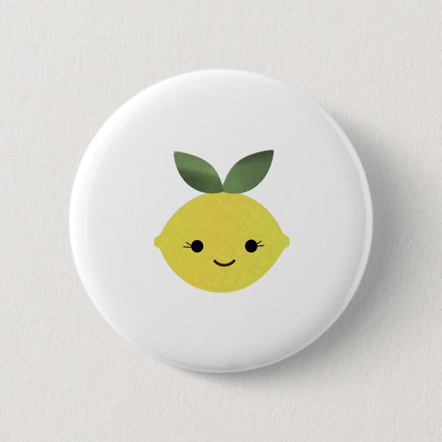Cute Kawaii Lemon Button (Front)