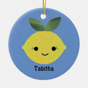 Cute Kawaii Lemon Ceramic Ornament