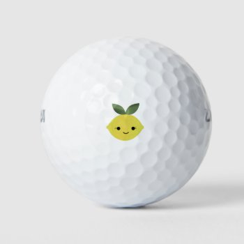 Cute Kawaii Lemon Golf Balls by Egg_Tooth at Zazzle