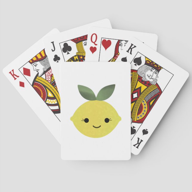 Cute Kawaii Lemon Poker Cards (Back)
