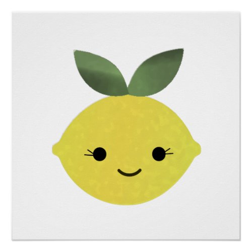 Cute Kawaii Lemon Poster