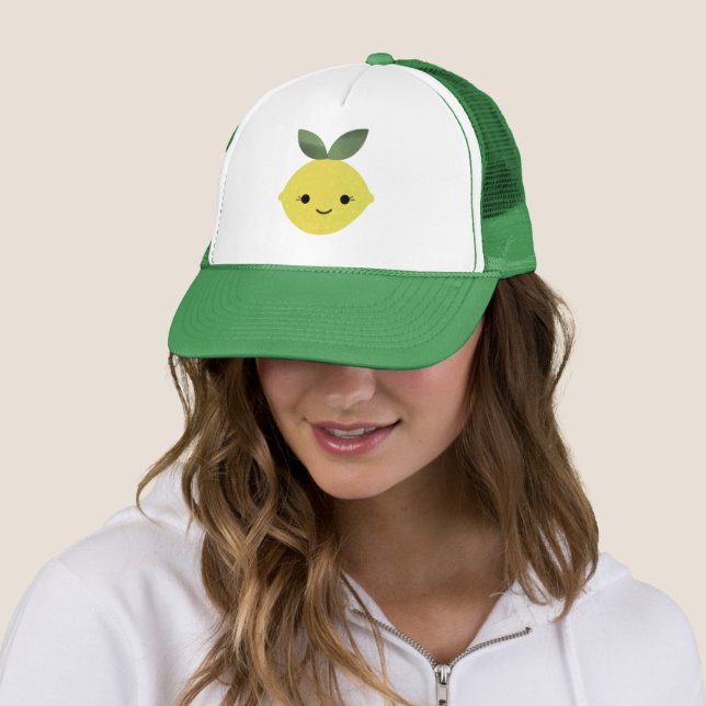 Cute Kawaii Lemon Trucker Hat (In Situ)