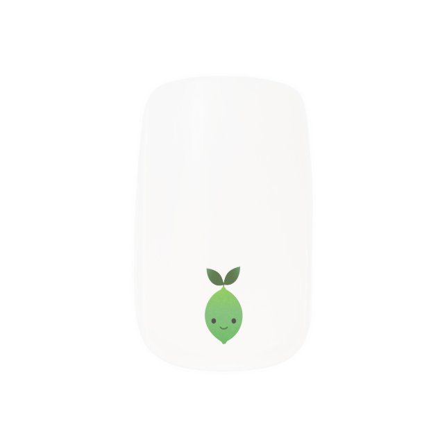 Cute Kawaii Lime Minx Nail Art (Right Thumb)