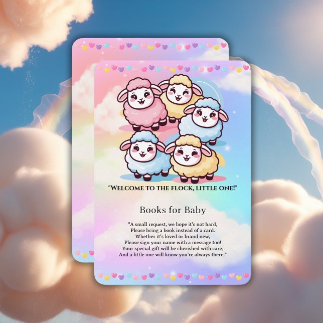 Cute Kawaii Little Lamb Baby Shower Enclosure Card (Creator Uploaded)