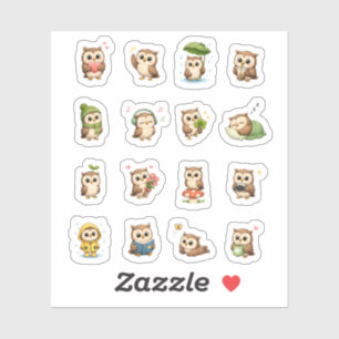 Cute Kawaii Little Owl Chibi Sticker Pack