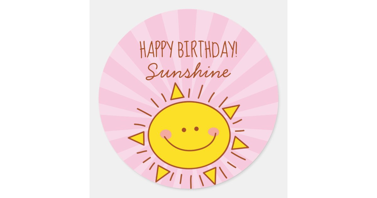 cute kawaii little sunshine pink happy birthday classic