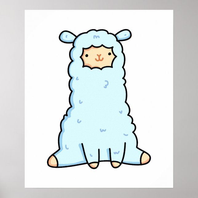Cute Kawaii Llama Poster (Front)