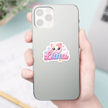 Cute Kawaii Luna Cat Name Pastel Pink Sparkling Ki
