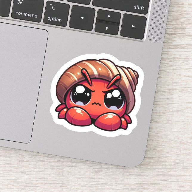 Cute Kawaii Mad Hermit Crab  Sticker (Detail)