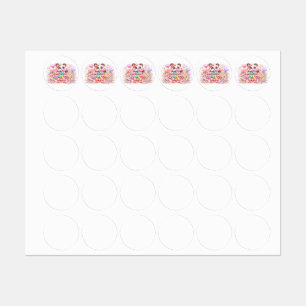 Cute Kawaii Made With Love Cat Name Pastel Pink Fl Kids' Labels