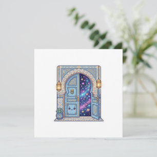 Cute Kawaii Magical Moroccan Door Galaxy StSticker Invitation