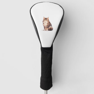 Cute Kawaii Maine Coon Big Cat Golf Head Cover