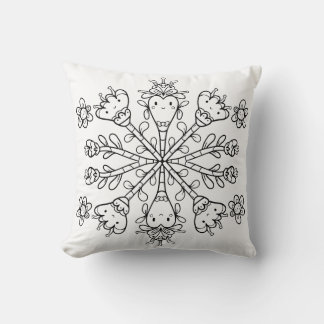 Cute Kawaii Mandala Throw Pillow