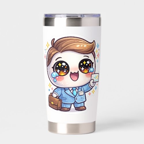 Cute Kawaii Medical Doctor Glasses Suit Briefcase Insulated Tumbler