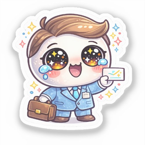 Cute Kawaii Medical Doctor Glasses Suit Briefcase Sticker