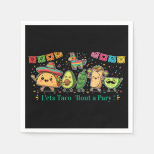 Cute Kawaii Mexican Food Party - Taco Burrito Avoc Napkins