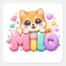 Cute Kawaii Milo Dog Name Pastel Pink Sparkling Pu