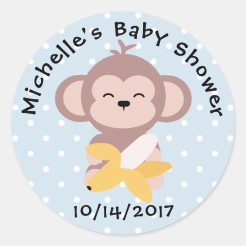 Cute Kawaii Monkey Baby Shower Sticker