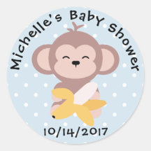 Cute Kawaii Monkey Baby Shower Sticker