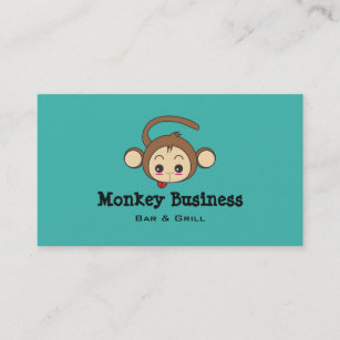 Cute Kawaii Monkey Illustration Business Card