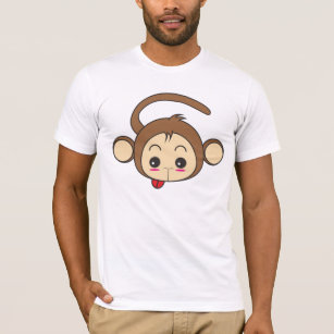 Cute Kawaii Monkey Illustration T-Shirt