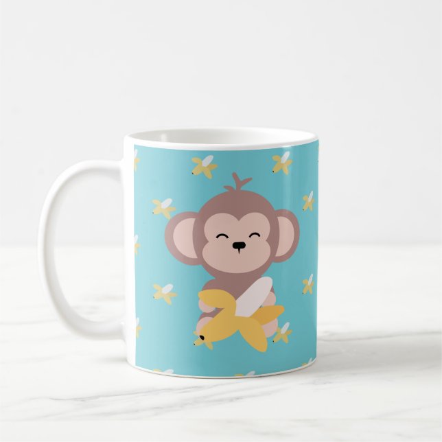 Cute Kawaii Monkey with Banana Mug (Left)
