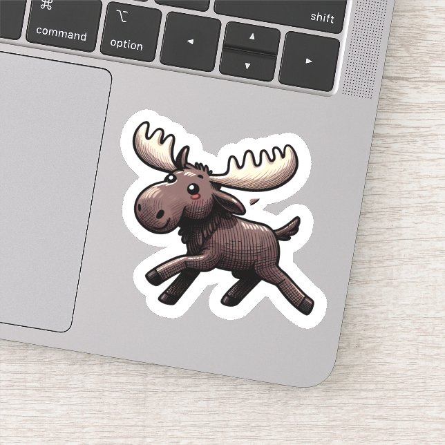 Cute Kawaii Moose Sticker (Detail)