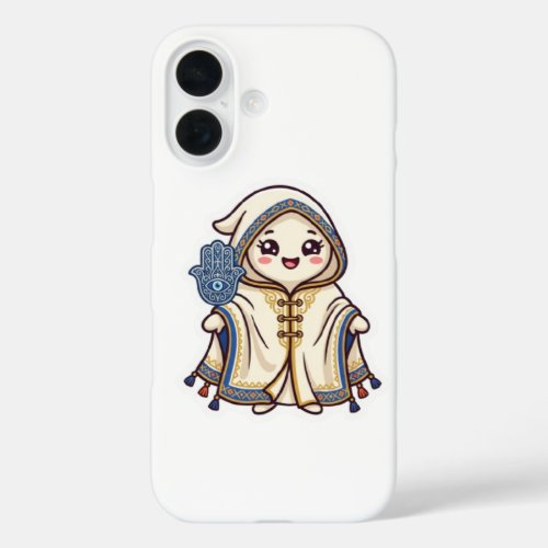 Cute Kawaii Moroccan Barnous Cloak and Khamsa Hand iPhone 16 Case