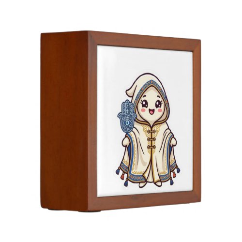 Cute Kawaii Moroccan Barnous Cloak and Khamsa Hand Desk Organizer