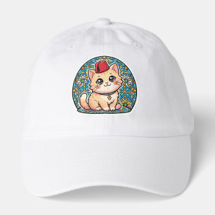 Cute Kawaii Moroccan Cat with Red Tarboush Fez Hat