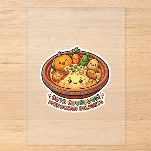Cute Kawaii Moroccan Couscous Friday GatherSticker Acrylic Invitations