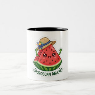 Cute Kawaii Moroccan Dallae Traditional SumSticker Two-Tone Coffee Mug