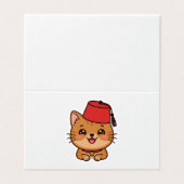 Cute Kawaii Moroccan Fez Hat Cat Sticker (Outside Unfolded)