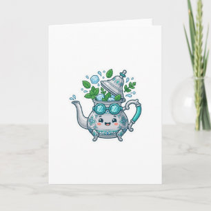 Cute Kawaii Moroccan Iced Mint Tea Summer BSticker Card
